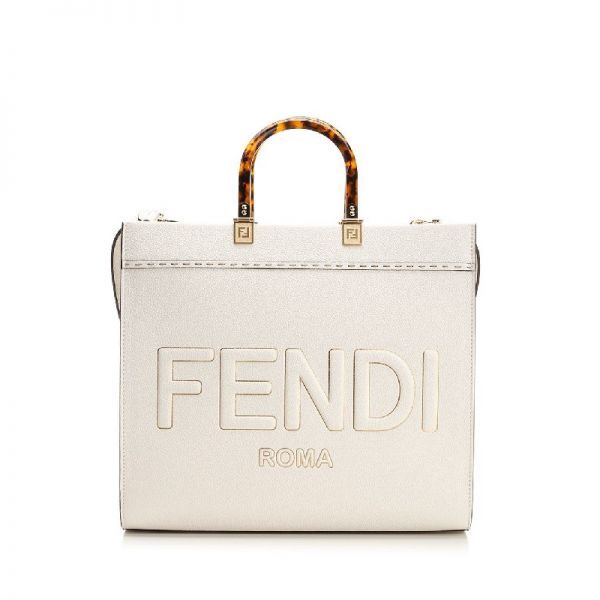 FENDI 로고 프린팅 레더 선샤인백